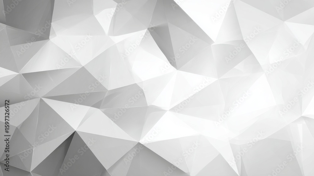 Poster a series of sharp, angular shapes in varying white tones form a striking abstract background that ad