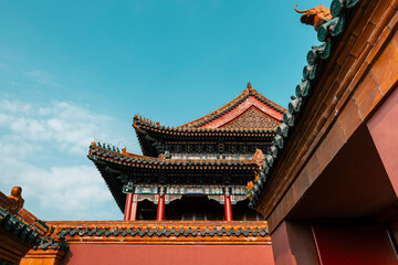 Fototapeta premium ancient architecture art of Qing Dynasty imperial palace in Shenyang, China
