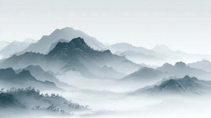 Obraz premium mountains in the fog