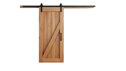 Rustic Barn Door with Sliding Hardware, isolated on white background