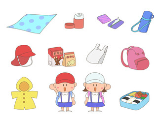 遠足の持ち物一覧と子供たち