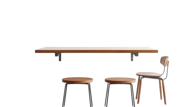 Modern dining set isolated on a white background, isolated on white background