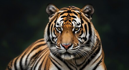 Fototapeta premium Tiger Portrait with Striking Orange and Black Stripes