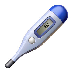 3d realistic digital thermometer isolated on transparent background