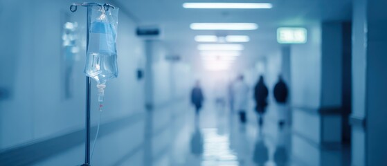 Obraz premium The IV drip stands as a symbol of hope in a hospital hallway.