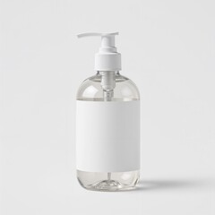 Fototapeta premium Plastic pump-top bottle isolated for lotion packaging, foam soap, sanitizer branding, and ecommerce product display