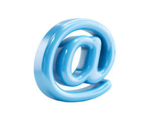 Glossy 3D Render of Blue  Symbol Icon with Soft Shadow, Front View, Isolated on Transparent Background