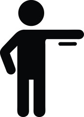 Person Icon: Simple Gesture, Directional Symbol, Guide, Vector Graphic