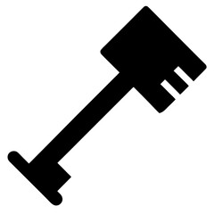 black vector Isolated key silhouette on white, representing access, security, or a solution to a problem in a simple, modern design element