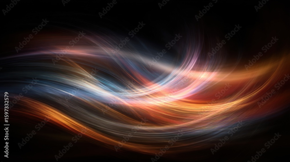 Poster vibrant colors intertwine and flow smoothly against a dark backdrop, creating an enchanting visual d
