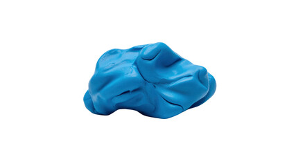 Abstract Blue Clay Sculpture - Textured, Irregular Shape