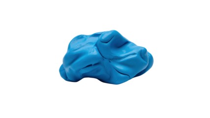 Abstract Blue Clay Sculpture - Textured, Irregular Shape