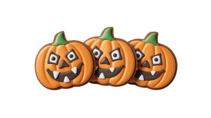 Three Spooky Halloween Pumpkin Cookies