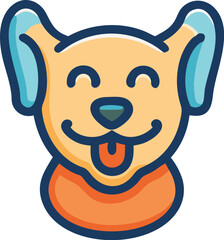 Happy Dog Icon: Cartoon Canine Illustration