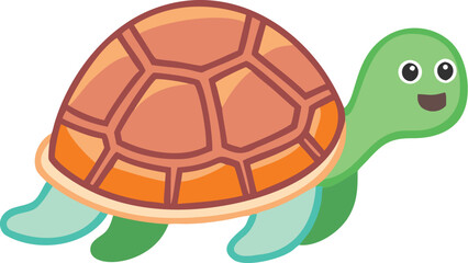 Cheerful Turtle Illustration: A Vibrant Cartoon Design