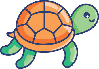 Cheerful Cartoon Turtle: Vibrant Illustration
