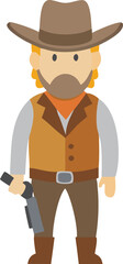 Cartoon Cowboy Illustration:  A Classic Western Character