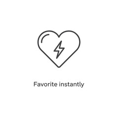 Vector art of favorite instantly icon with a heart and flash