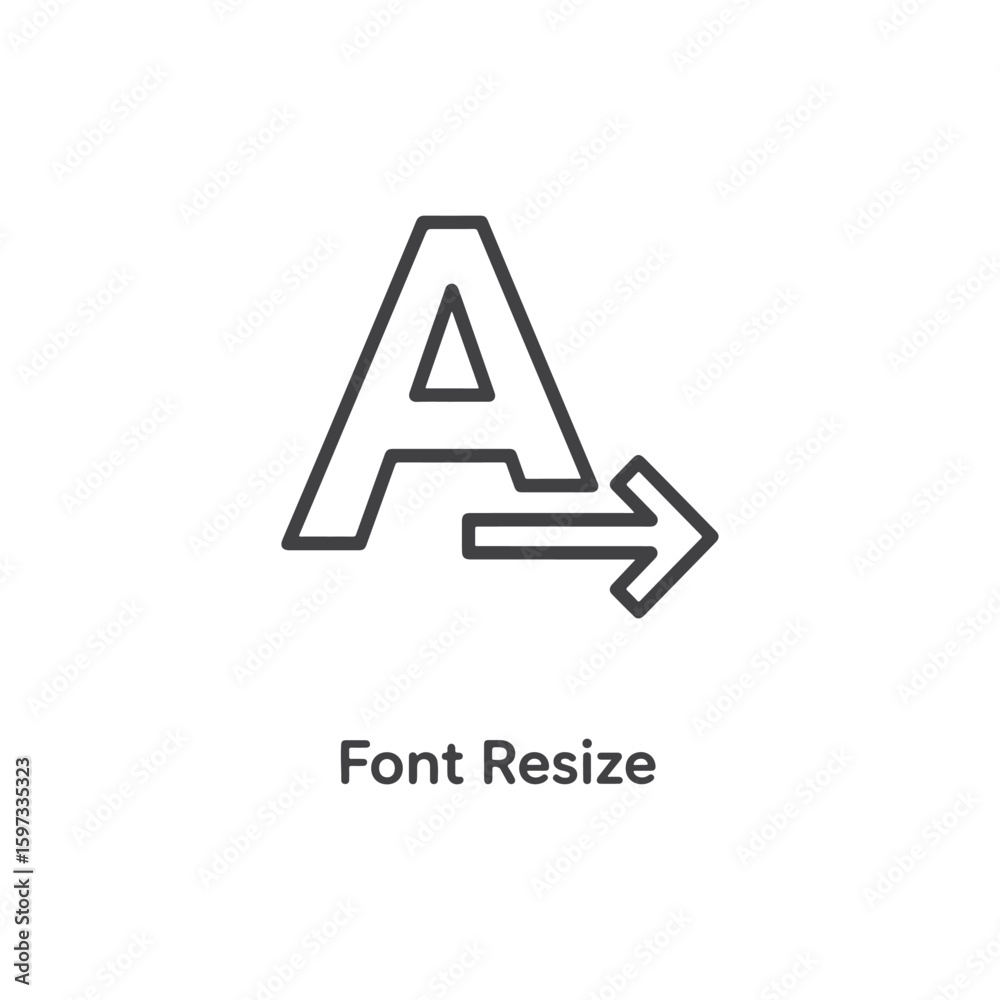 Poster Vector art of font resize icon showing text size adjustment