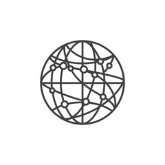 Obraz premium Vector art of a globe with interconnected nodes representing a global network
