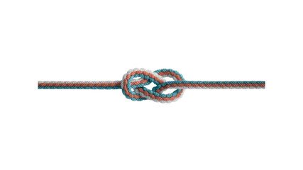 Overhand Knot in Pastel Teal and Coral Rope