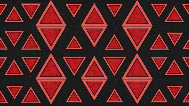A captivating geometric pattern of red triangles on a dark background creates a visually striking and modern design for various applications