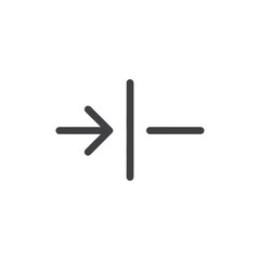 Vector art of arrow and line symbol representing direction or movement