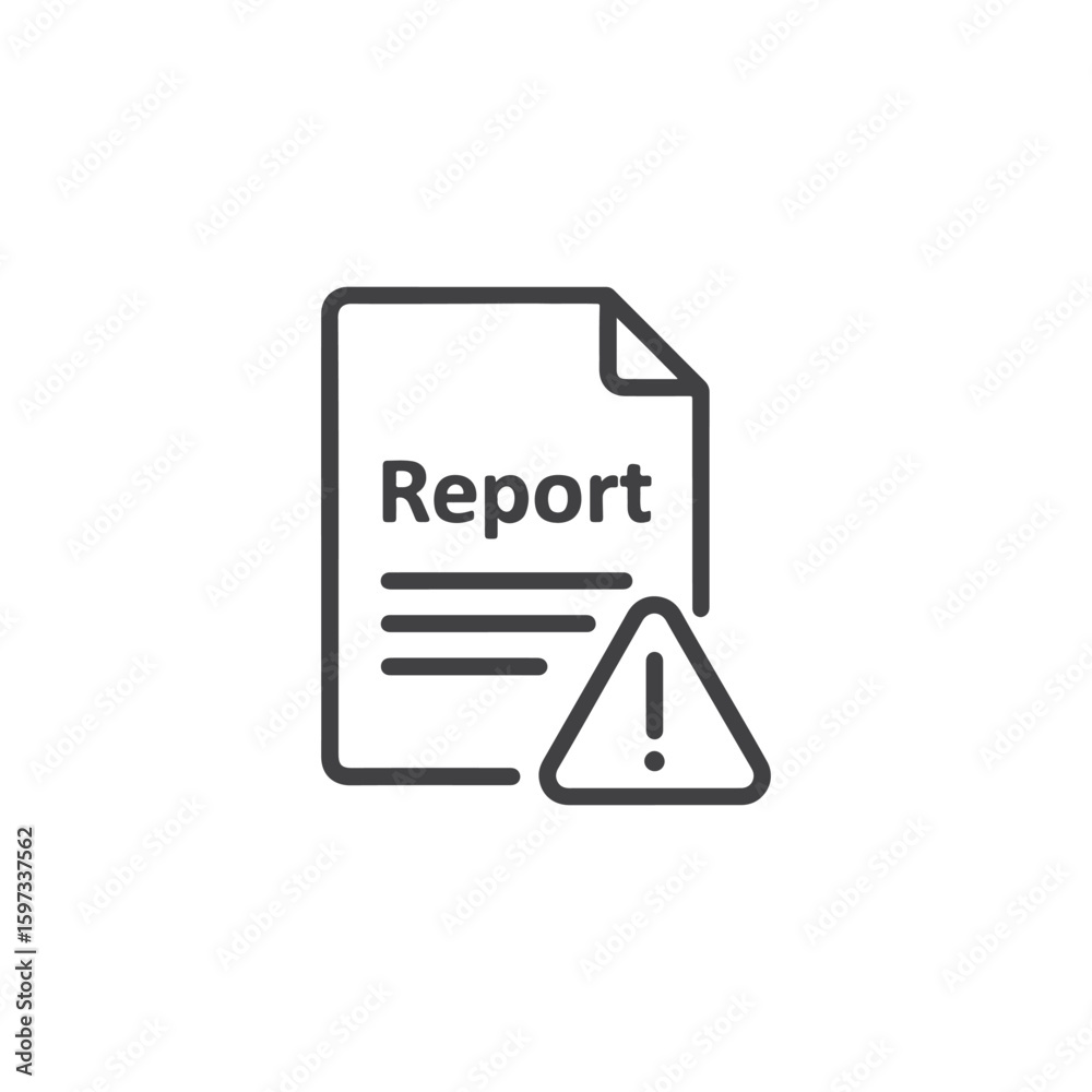 Poster vector art of a report document with a warning alert symbol