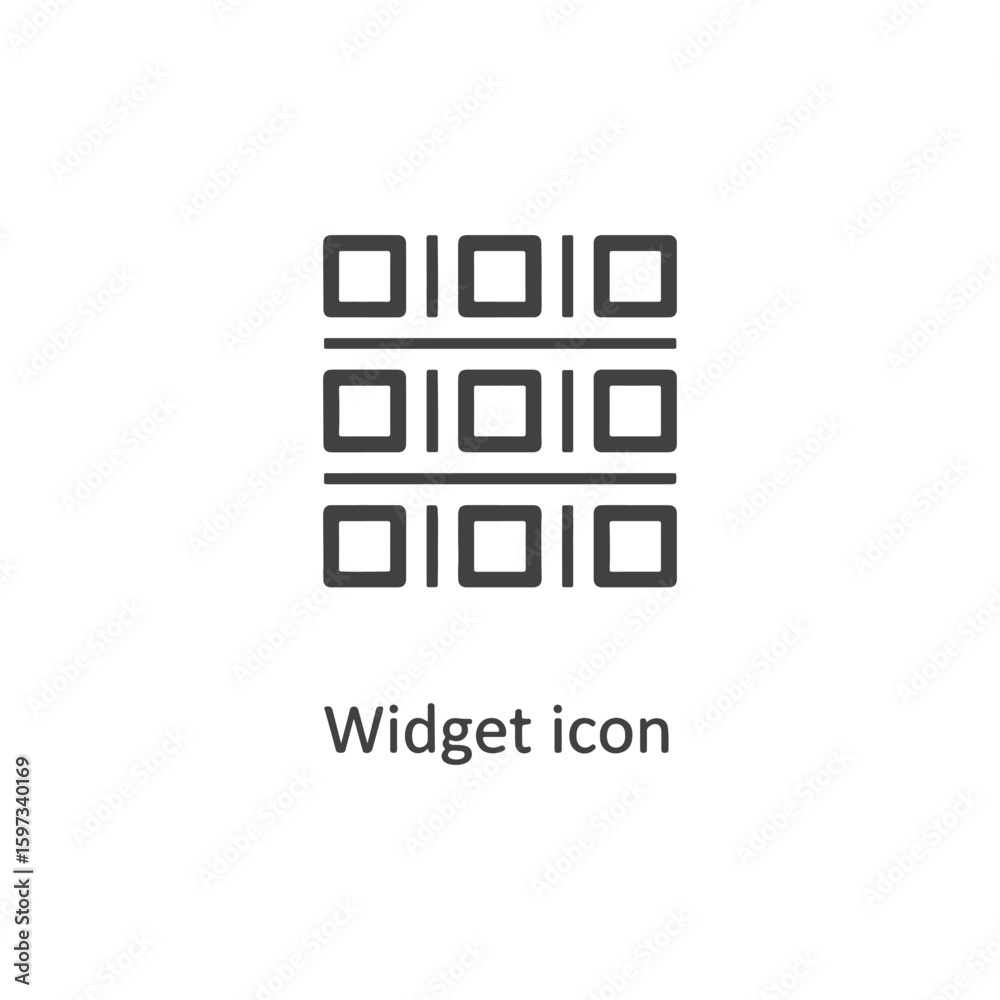 Poster vector art of a simple outline icon representing a widget