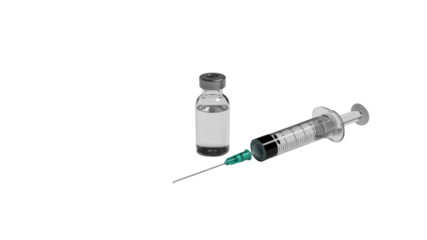Vaccination Syringe and Vial of Vaccine Ready for Injection