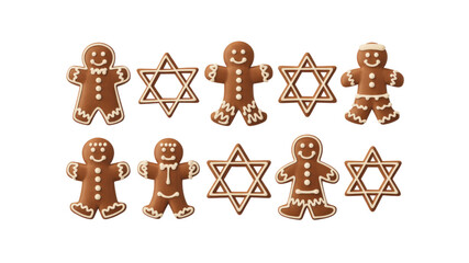 Festive Gingerbread Men and Star of David Cookies