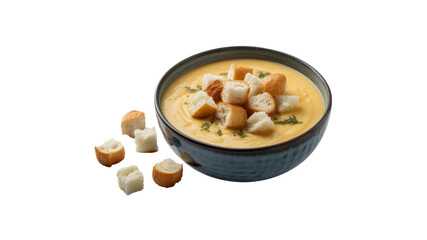 Creamy Butternut Squash Soup with Toasted Croutons