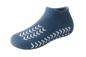 Blue Non-Slip Grip Sock for Hospital, Yoga, and Home Safety Isolated on White Background