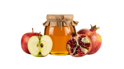 Honey, Apples, and Pomegranate Rosh Hashanah Still Life