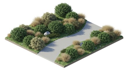 Pathway landscaping design illustration