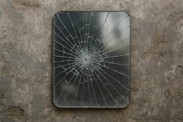 broken or cracked mirror glass. the concept of broken