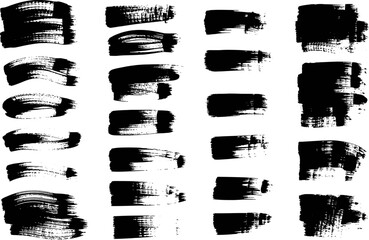 Black brush strokes on white background abstract