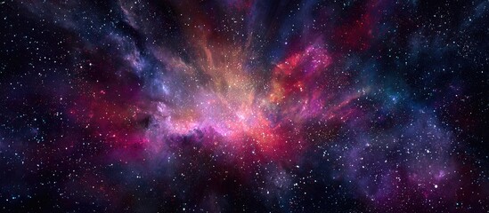 Colorful nebulae and stars in deep space