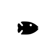 simple flat black and white fish logo icon vector template