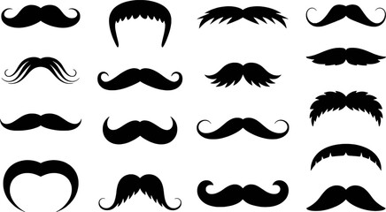 Collection of black mustache styles facial hair