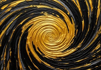 Abstract Gold and Black Swirling Paint Texture: Luxury, Opulent, and Dramatic Visual Art Background