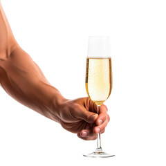 Celebrating with a sparkling drink in hand