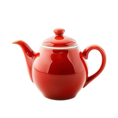 Red ceramic teapot, smooth finish