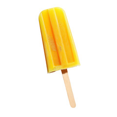 Single orange popsicle on a wooden stick