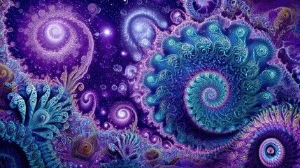 Abstract Cosmic Spiral Galaxy Artwork