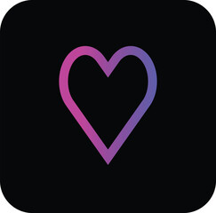 A stylish gradient heart icon representing like, love, or favorite action. Ideal for use in social media apps, dating platforms, e-commerce wishlists, and UI buttons requiring user engagement.