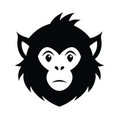 Fototapeta premium Silhouette vector of a golden snub nosed monkey head for rare primate and forest wildlife art Vector illustration