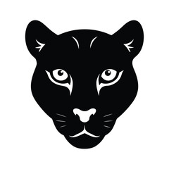 Obraz premium Silhouette vector of a leopard head with spotted coat and feline features for predator design Vector illustration