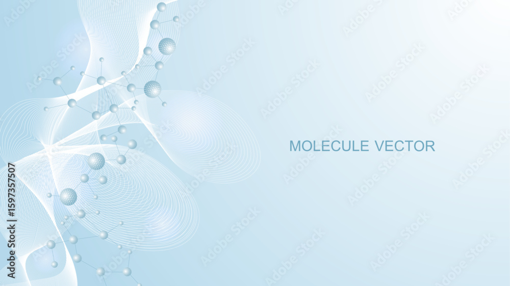 Wall mural structure molecule and communication dna, atom, neurons. science concept for your design. connected 