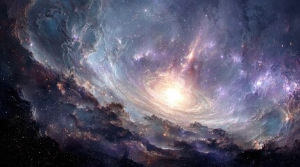 Stunning Cosmic Galaxy Nebula Landscape